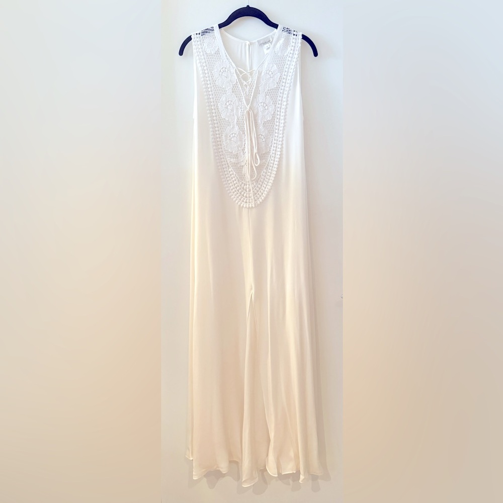 Miguelina - white silk- Phoenix Maxi Dress- size M